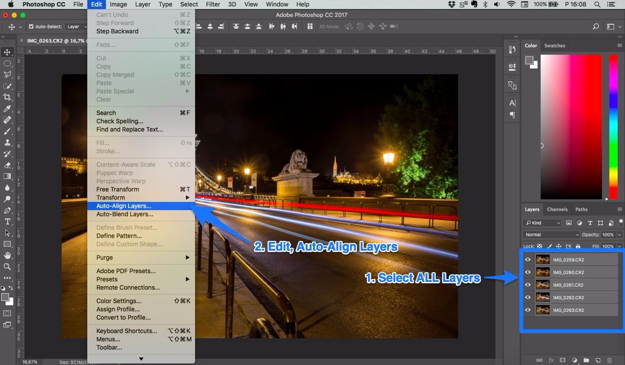 Photoshop auto align layers