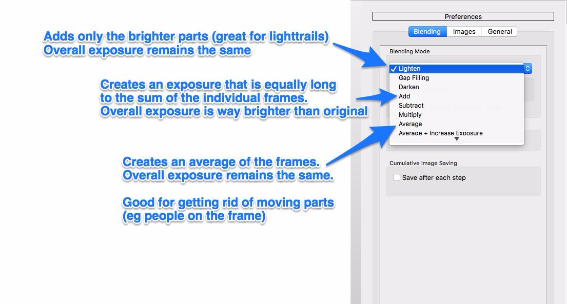 blending modes in Starstax explained