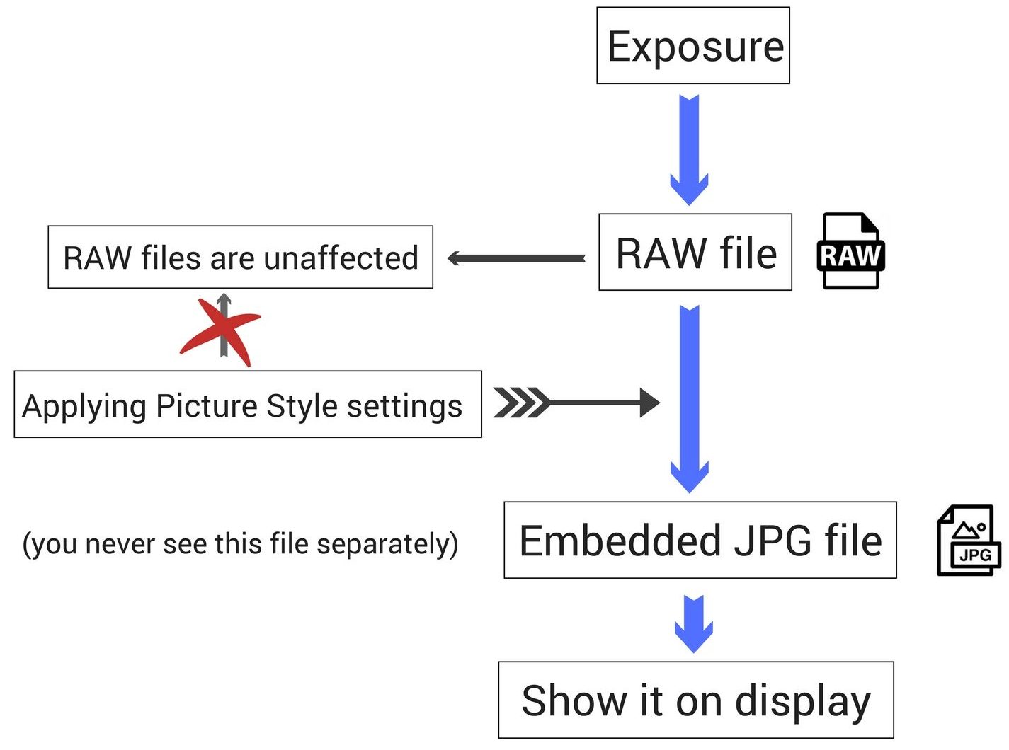 RAW picture to JPG in camera