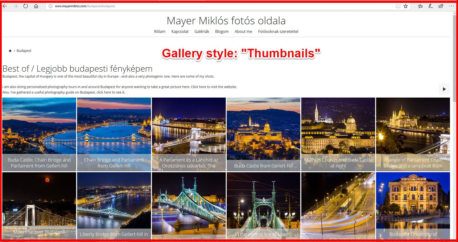 Smugmug thumbnails gallery view