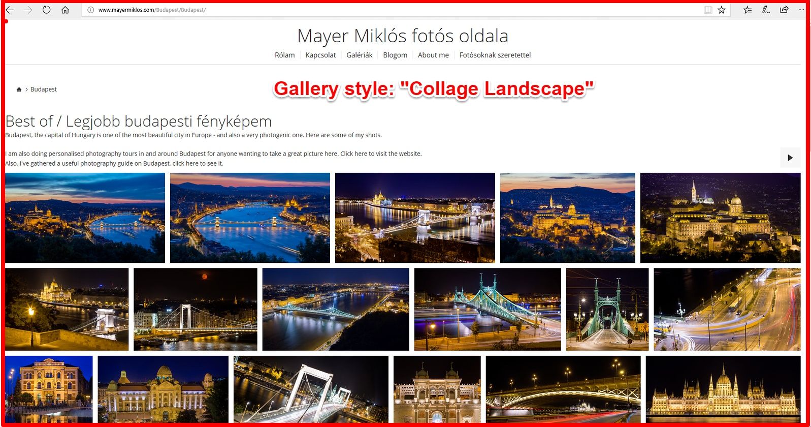 Smugmug collage landscape gallery view