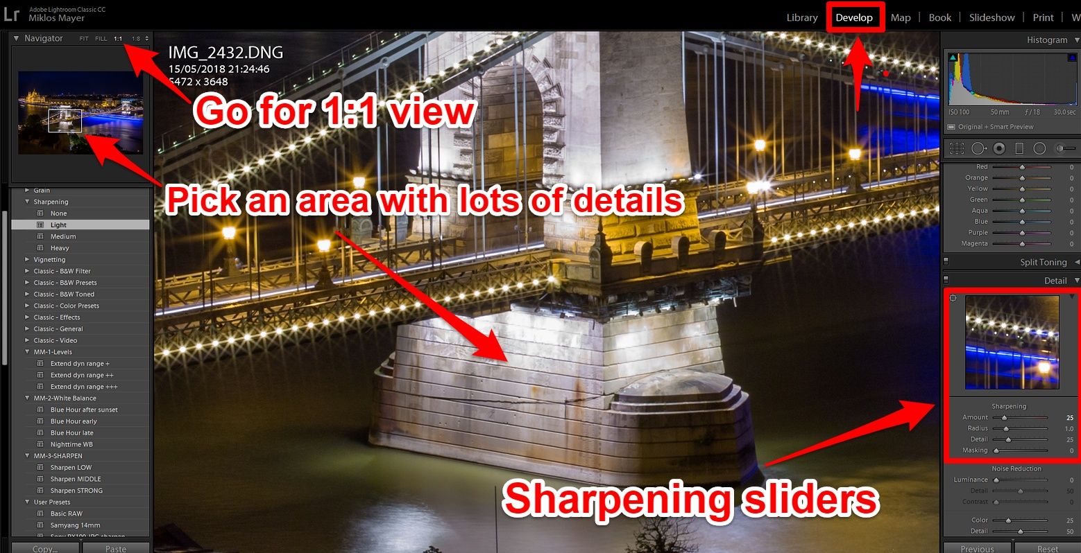 Advanced sharpening in Adobe Lightroom (make the images pop!) I will