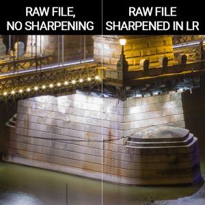 RAW file Sharpening comparison Lightroom
