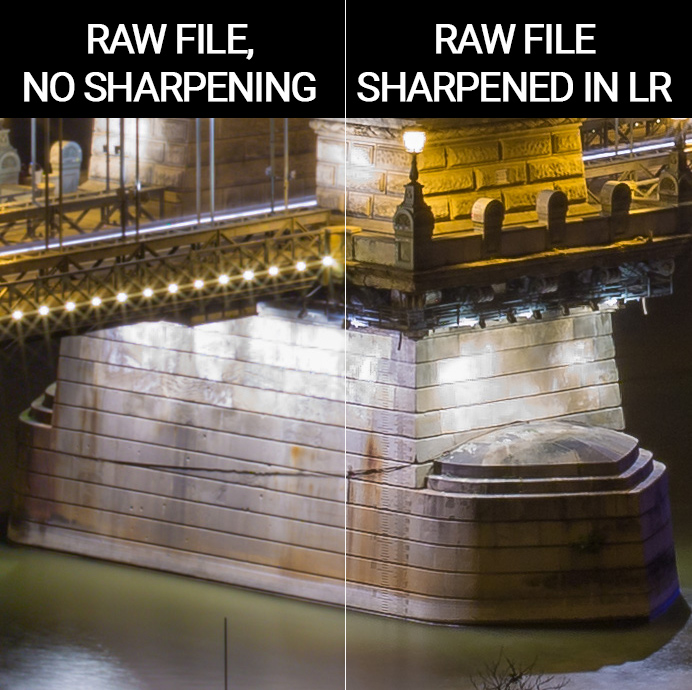 comparação de nitidez de arquivo RAW Lightroom