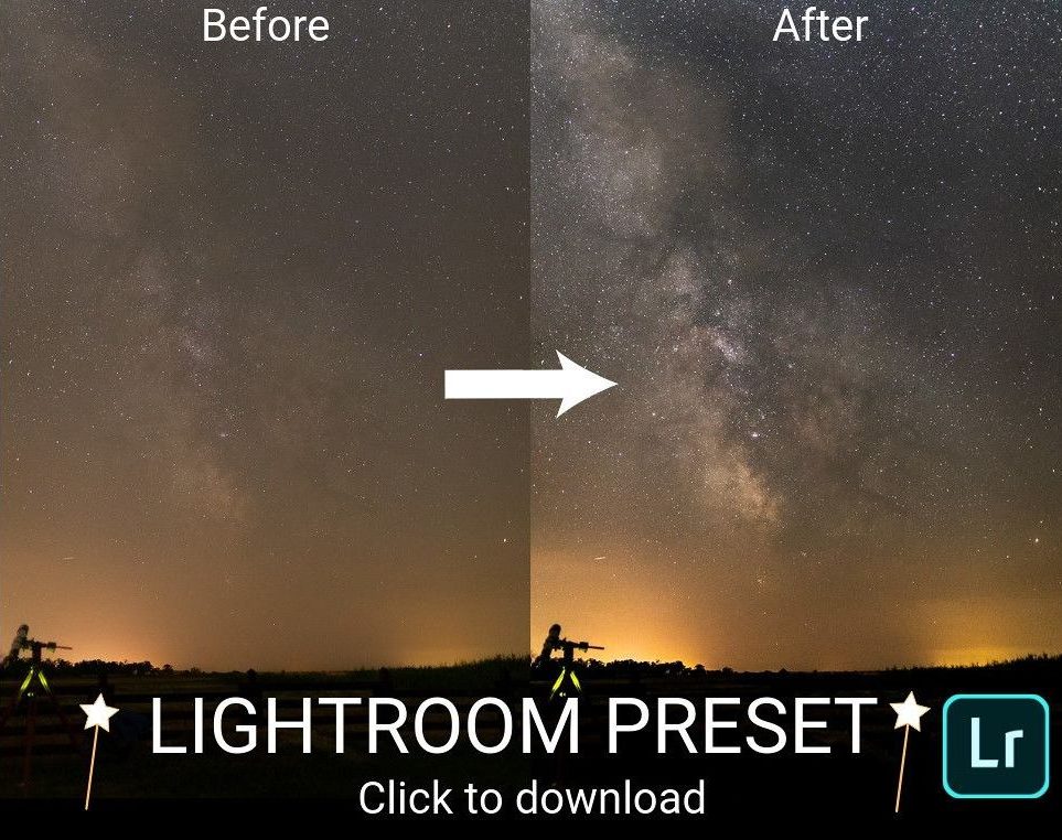 Lightroom preset and brush for Milky Way