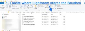 lightroom locate where the brushes are