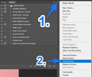 Load action in Photoshop