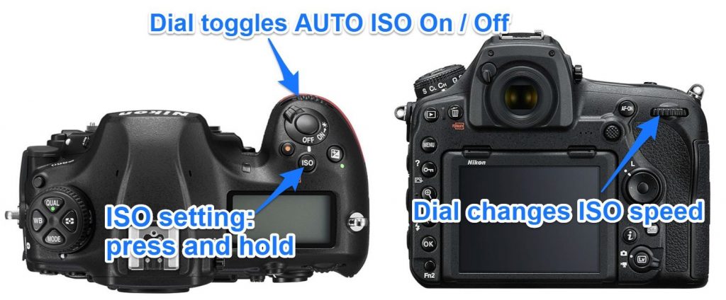 iso button setting on nikon d850 camera