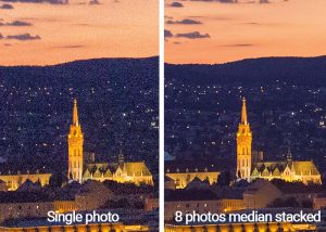 median stacking before-after photoshop