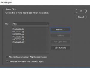 photoshop load layers into stack window