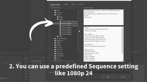premiere predefined sequence settings