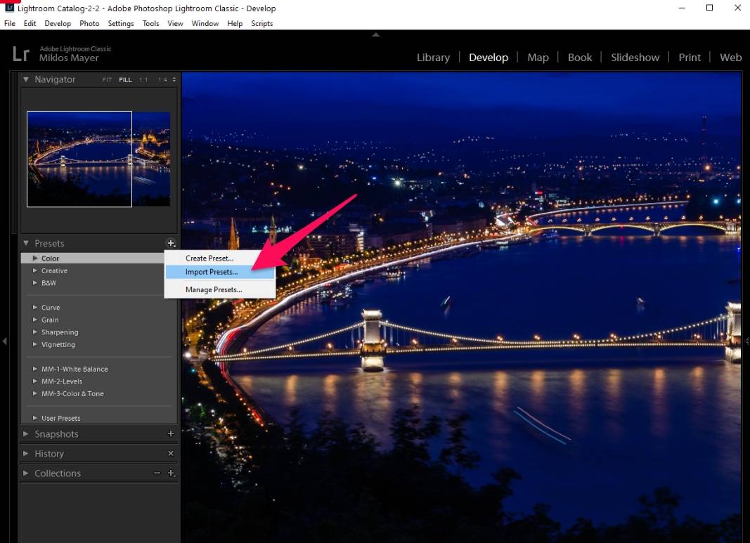 how to import presets on lightroom 7.3
