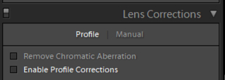 lightroom lens profile correction off